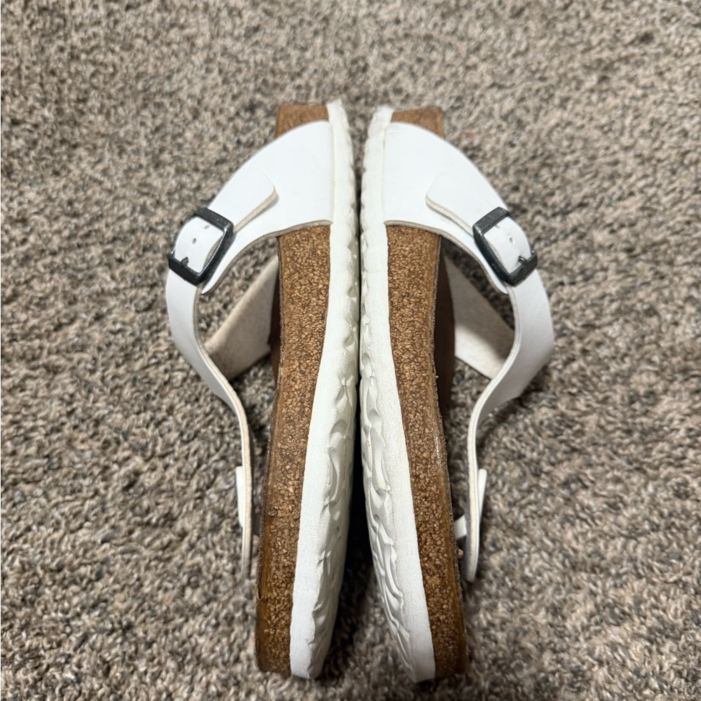 Birkenstock White Thong Sandals with Buckle - Picture 5 of 6